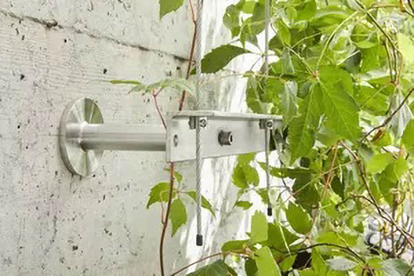Sistema de fachada vegetal con enrejado de cable de acero inoxidable de Jakob
